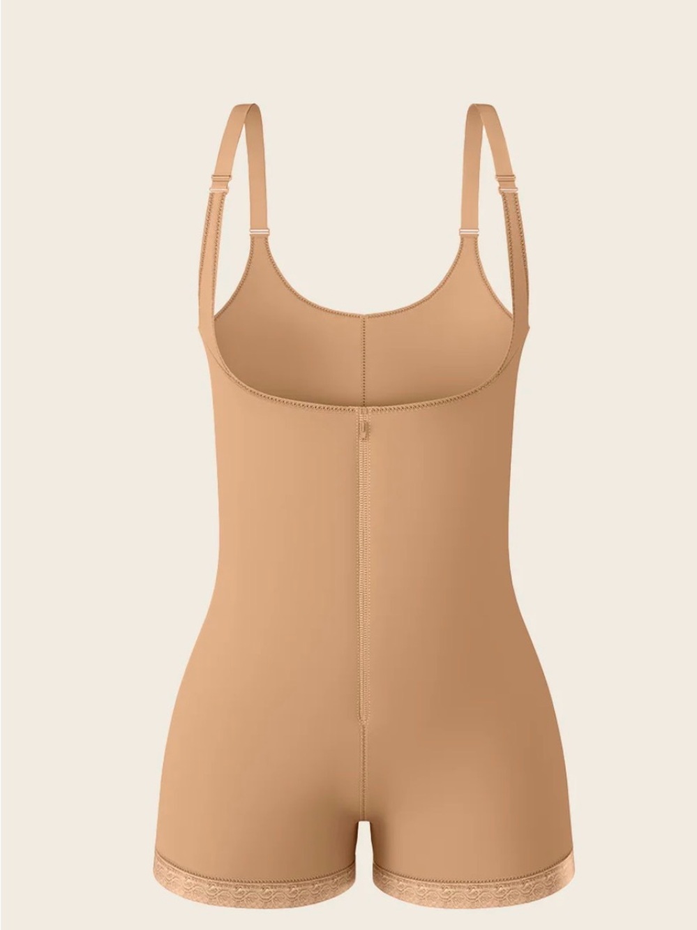 Beige Firm-Shape High-Waist Bodysuit with Front Zip Lift post op - Picture 3 of 13